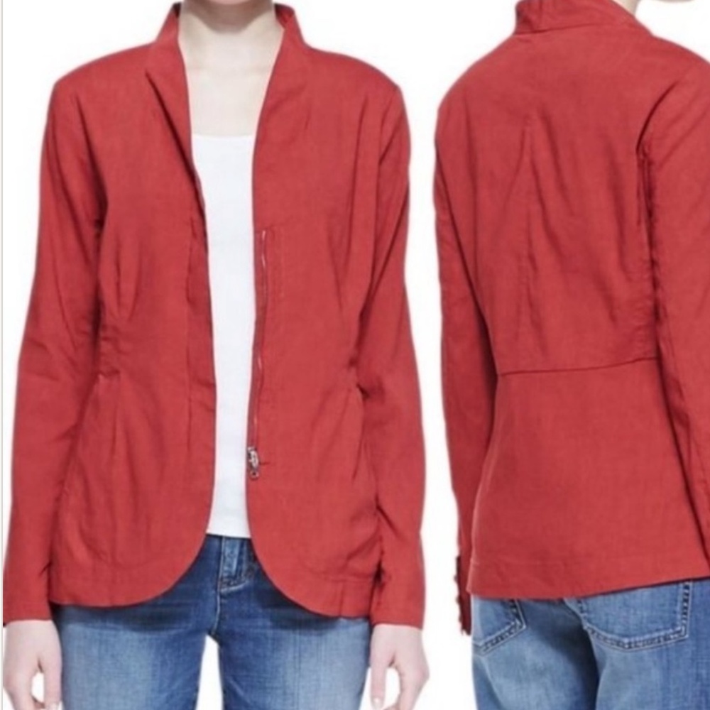 Eileen Fisher Woman Burnt Orange Unstructured Blazer 2X